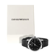  Shop Authentic Emporio Armani Luigi Quartz Black Dial Black Leather Strap Watch For Men - AR2500 - Luxxuri