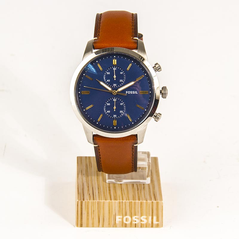  Shop Authentic Fossil Townsman Chronograph Blue Dial Brown Leather Strap Watch for Men - FS5279 - Luxxuri