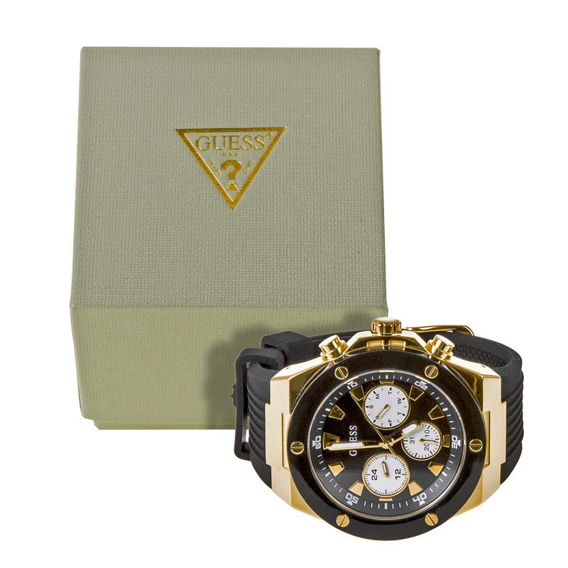  Shop Authentic Guess Poseidon Chronograph Black Dial Black Rubber Strap Watch for Men - GW0057G1 - Luxxuri