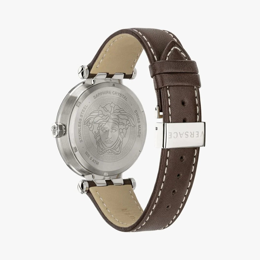  Shop Authentic Versace Greca Sport Analog Blue Dial Brown Leather Strap Watch For Men - VEZ300121 - Luxxuri