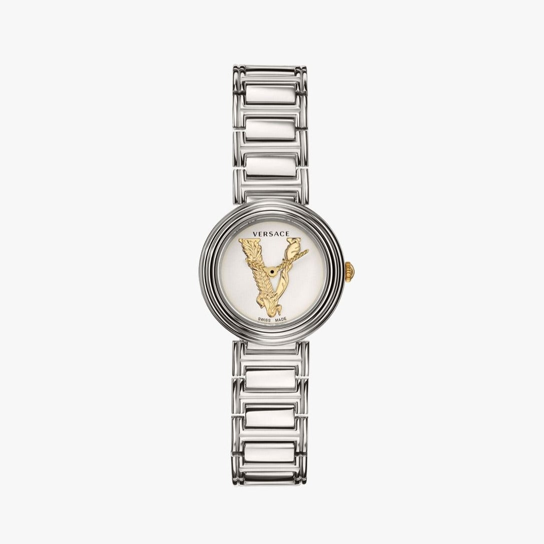  Shop Authentic Versace Virtus Quartz White Dial Silver Steel Strap Watch For Women - VET300621 - Luxxuri