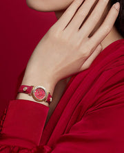  Shop Authentic Versace V-Motif Red Dial Red Leather Strap Watch for Women - VERE00418 - Luxxuri