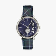  Shop Authentic Versace V-Circle The Clans Edition Blue Dial Blue & Green Leather Strap Watch for Women  - VEBQ00118 - Luxxuri