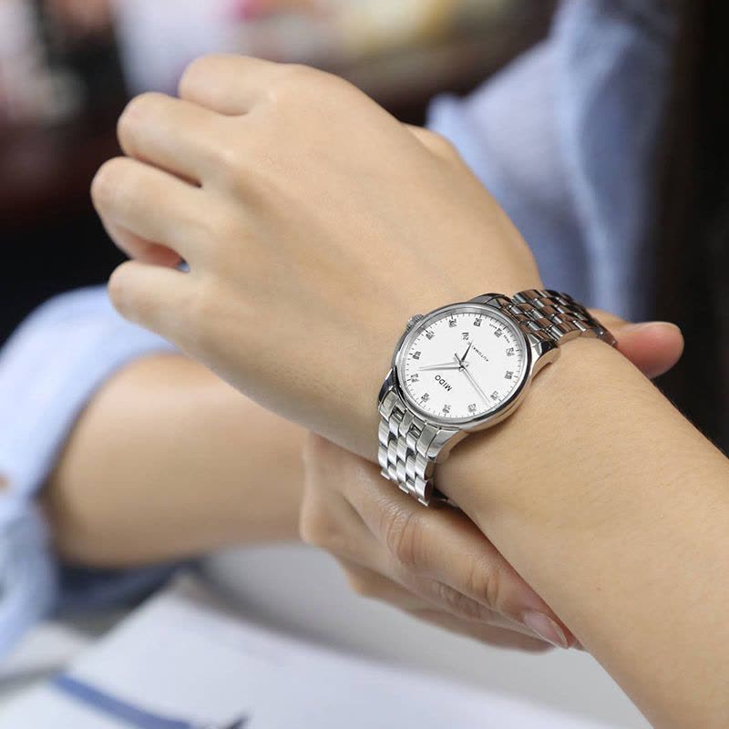  Shop Authentic Mido Baroncelli III Automatic Diamonds White Dial Silver Steel Strap Watch For Women - M7600.4.66.1 - Luxxuri