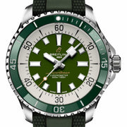  Shop Authentic Breitling Superocean Automatic 44 Green Dial Green Rubber Strap Watch for Men - A17376A31L1S1 - Luxxuri