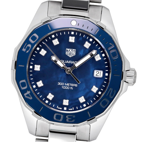  Shop Authentic Tag Heuer Aquaracer Diamonds Blue Dial Silver Steel Strap Watch for Women - WAY131L.BA0748 - Luxxuri