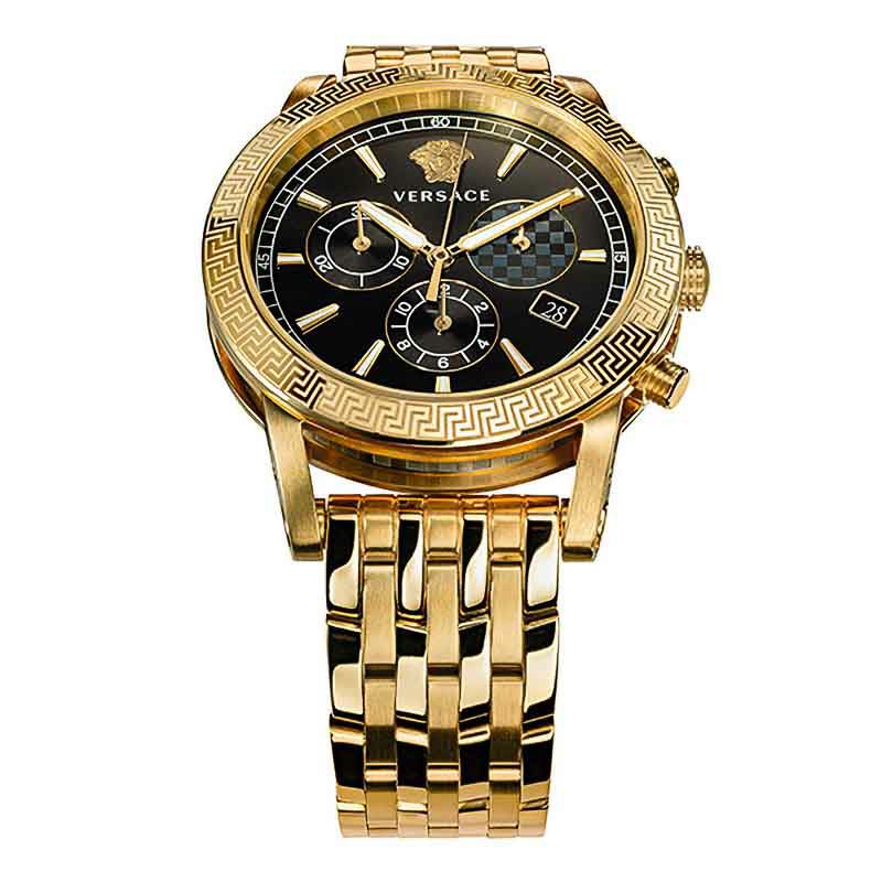  Shop Authentic Versace Sport Tech Chronograph Black Dial Gold Steel Strap Watch for Men - VELT00419 - Luxxuri