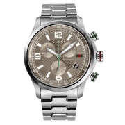  Shop Authentic Gucci G Timeless Chronograph Grey Dial Silver Steel Strap Watch For Men -  YA126238 - Luxxuri