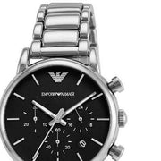  Shop Authentic Emporio Armani Chronograph Black Dial Silver Steel Strap Watch For Men - AR1853 - Luxxuri