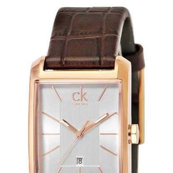  Shop Authentic Calvin Klein Window White Dial Brown Leather Strap Watch for Women - K2M23620 - Luxxuri