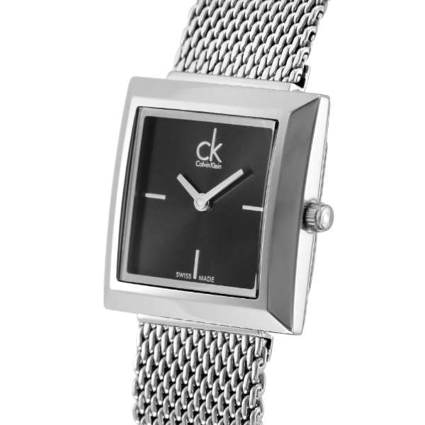  Shop Authentic Calvin Klein Mark Black Dial Silver Mesh Bracelet Watch for Women - K3R23121 - Luxxuri