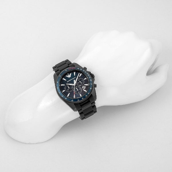  Shop Authentic Emporio Armani Sigma Chronograph Blue Dial Black Silicone Strap Watch For Men - AR6121 - Luxxuri