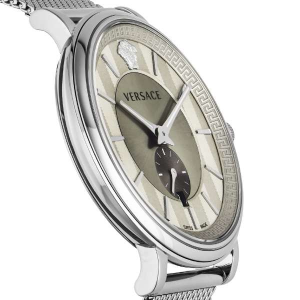  Shop Authentic Versace V-Circle Silver Dial Silver Mesh Bracelet Watch for Men - VBQ060017 - Luxxuri