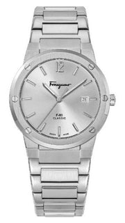  Shop Authentic Salvatore Ferragamo F-80 Classic Silver Dial Silver Steel Strap Watch for Men - SFDT02223 - Luxxuri