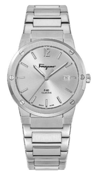  Shop Authentic Salvatore Ferragamo F-80 Classic Silver Dial Silver Steel Strap Watch for Men - SFDT02223 - Luxxuri