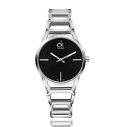 Shop Authentic Calvin Klein Stately Black Dial Silver Steel Strap Watch for Women - K3G23121 - Luxxuri