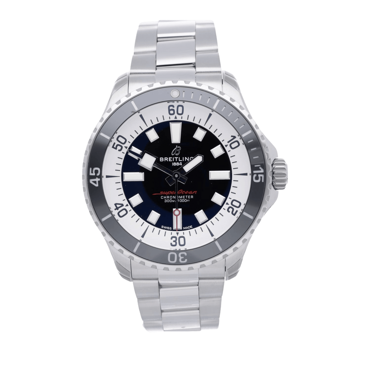  Shop Authentic Breitling Superocean Automatic 44mm Black Dial Silver Steel Strap Watch for for Men - A17376211B1A1 - Luxxuri