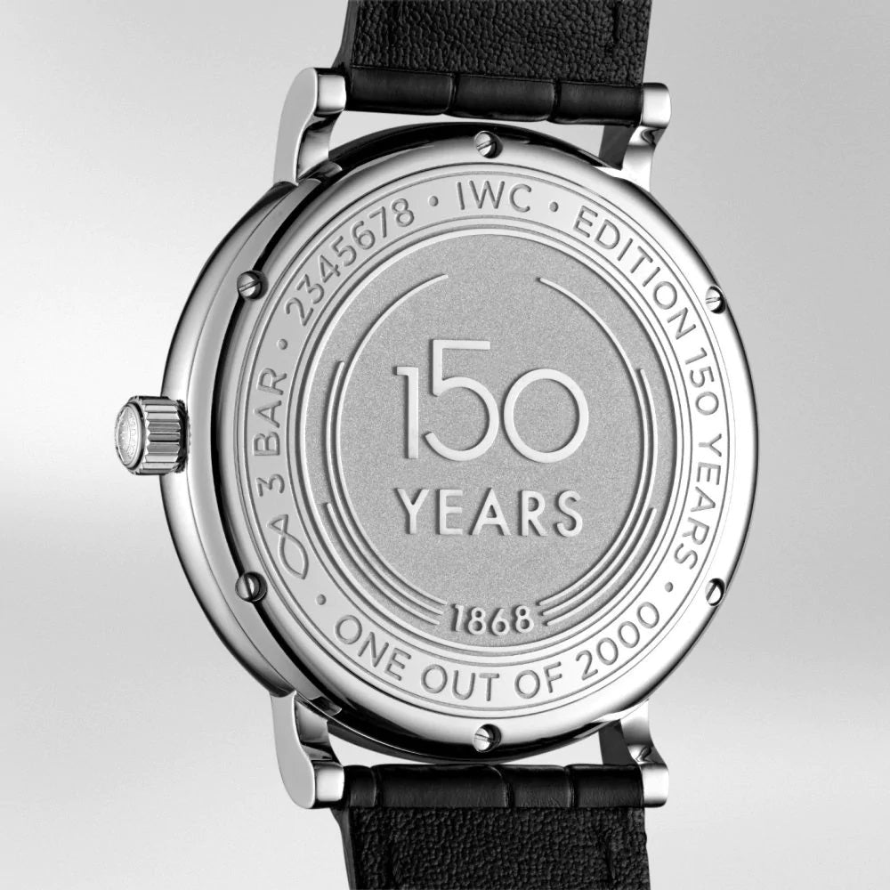  Shop Authentic IWC Portofino Automatic '150 Years' Edition Automatic White Dial Black Leather Strap Watch for Men - IW356519 - Luxxuri