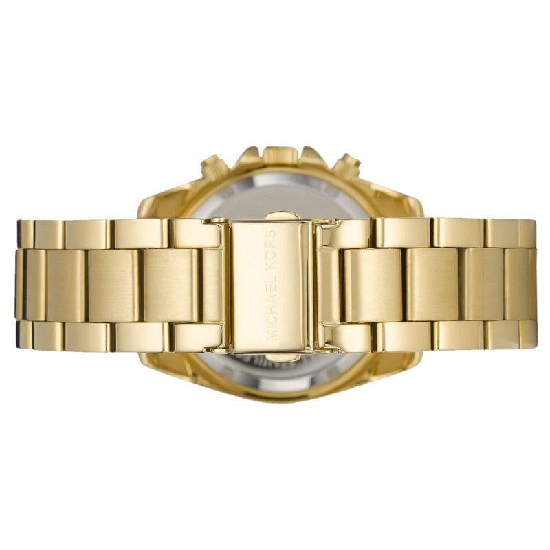  Shop Authentic Michael Kors Runway Chronograph Orange Dial Gold Steep Strap Watch For Women - MK6162 - Luxxuri