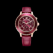  Shop Authentic Swarovski Octea Lux Chrono Red Dial Red Leather Strap Watch for Women - 5547642 - Luxxuri