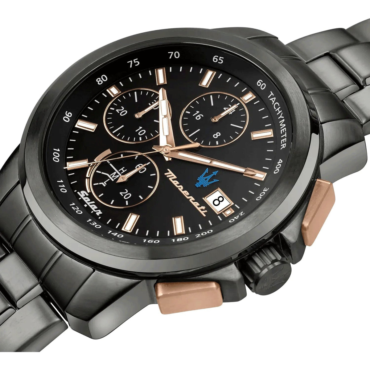  Shop Authentic Maserati Successo Solar Black Dial Grey Steel Strap Watch For Men - R8873645001 - Luxxuri