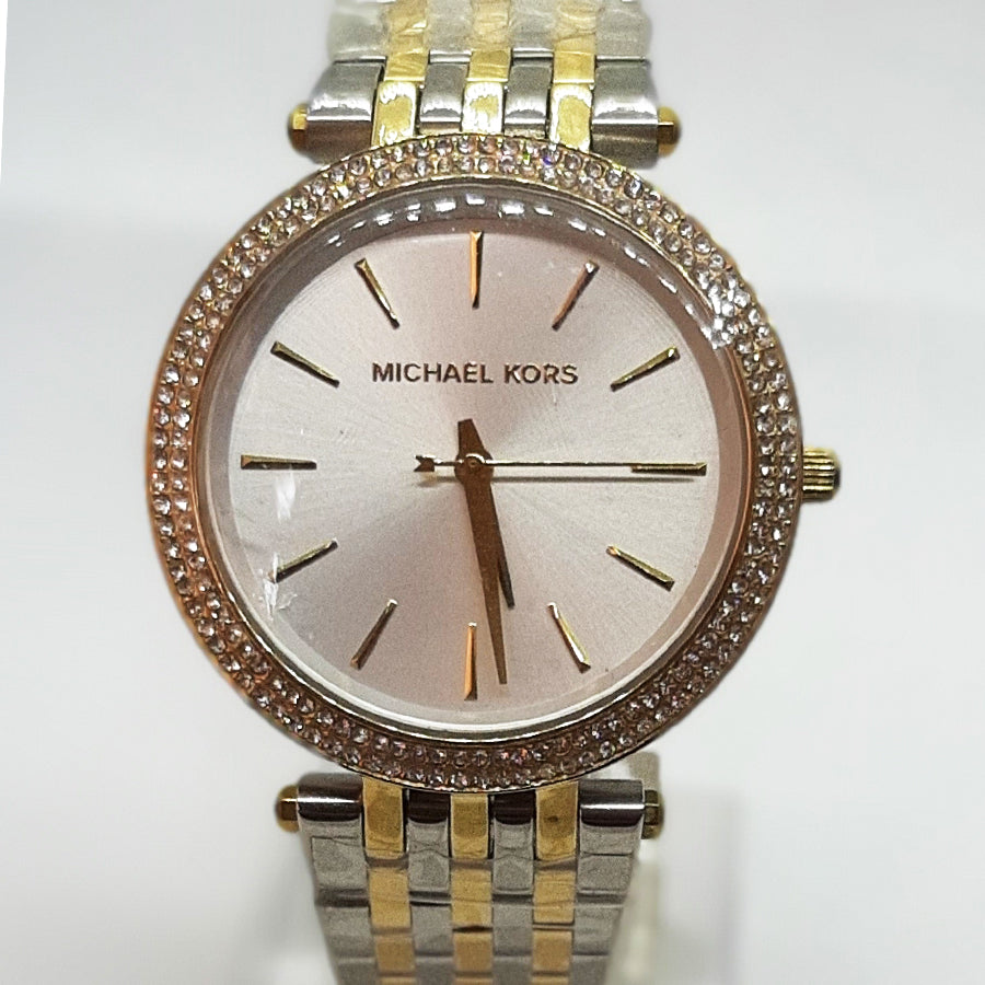  Shop Authentic Michael Kors Darci Silver Dial Two Tone Stainless Steel Strap Watch for Women - MK3215 - Luxxuri