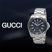  Shop Authentic Gucci Dive Analog Blue Dial Silver Steel Strap Watch For Men - YA136203 - Luxxuri