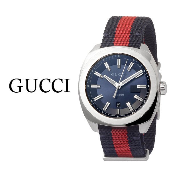  Shop Authentic Gucci GG2570 Quartz Blue Dial Blue & Red Nylon Strap Watch For Men - YA142304 - Luxxuri