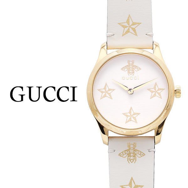  Shop Authentic Gucci G Timeless White Dial White Leather Strap Watch For Women - YA1264096 - Luxxuri