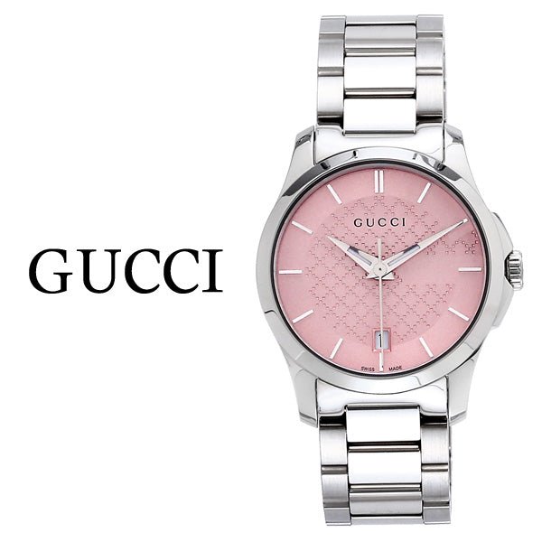 Shop Authentic Gucci G Timeless Pink Dial Silver Steel Strap Watch For Women - YA126524 - Luxxuri