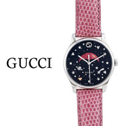  Shop Authentic Gucci G-Timeless Moonphase Black Dial Pink Leather Strap Watch For Women - YA1264046 - Luxxuri