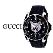  Shop Authentic Gucci Dive Feline Black Dial Black Rubber Strap Watch For Men - YA136320 - Luxxuri