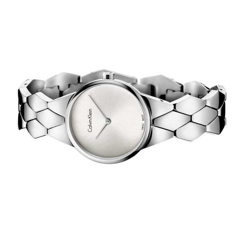  Shop Authentic Calvin Klein Snake Silver Dial Silver Steel Strap Watch For Women - K6E23146 - Luxxuri