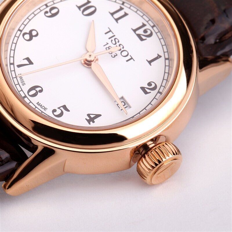  Shop Authentic Tissot Carson White Dial Brown Leather Strap Watch For Women - T085.210.36.012.00 - Luxxuri