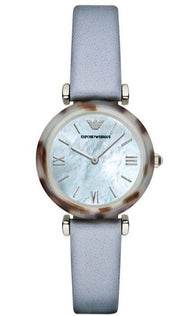  Shop Authentic Emporio Armani White Dial Light Blue Leather Strap Watch For Women - AR11002 - Luxxuri