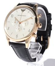  Shop Authentic Emporio Armani Classic Chronograph White Dial Black Leather Strap Watch For Men - AR1892 - Luxxuri