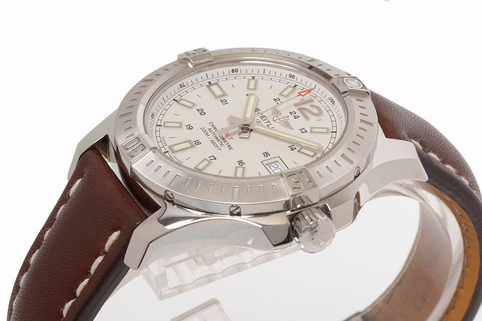  Shop Authentic Breitling Colt Automatic 44mm Brown Leather Strap Mens Watch - A1738811/G791/437X - Luxxuri