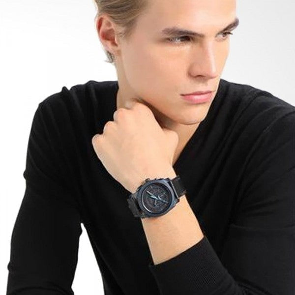  Shop Authentic Fossil Machine Chronograph Black Dial Black Leather Strap Watch for Men - FS5361 - Luxxuri