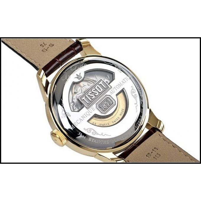  Shop Authentic Tissot T Classic Le Locle Automatic Gold Dial Maroon Leather Strap Watch For Men - T41.5.413.73 - Luxxuri