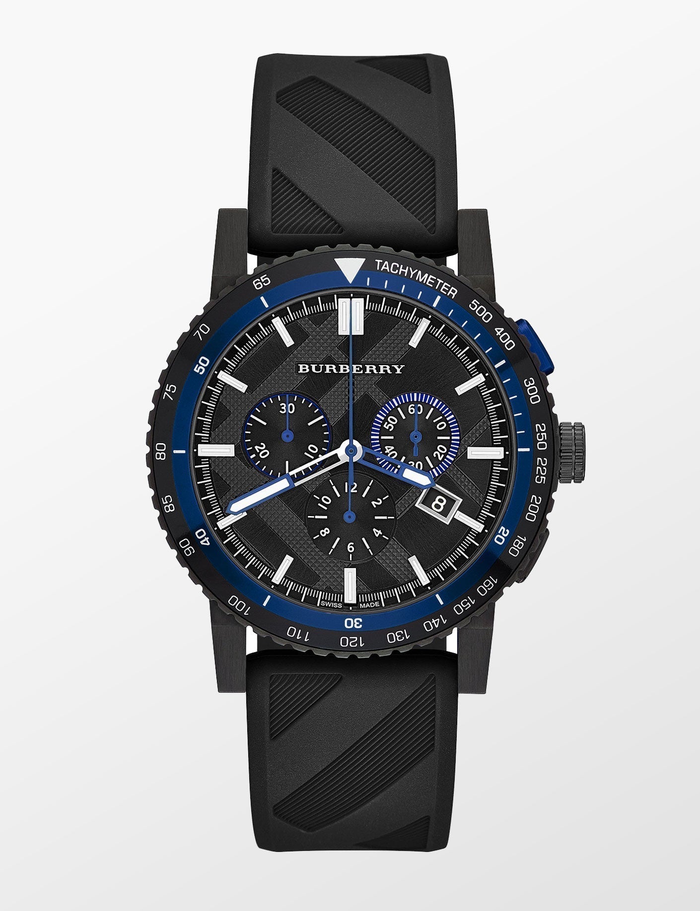  Shop Authentic Burberry The City Chronograph Black Dial Black Rubber Strap Watch For Men - BU9806 - Luxxuri