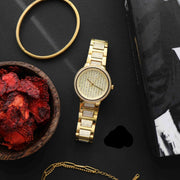  Shop Authentic Michael Kors Gabbi Crystals Gold Dial Gold Steel Strap Watch For Women - MK3985 - Luxxuri