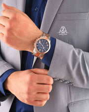  Shop Authentic Fossil Grant Chronograph Blue Dial Two Tone Steel Strap Watch for Men - FS5024 - Luxxuri