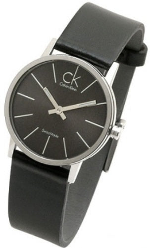  Shop Authentic Calvin Klein Minimal Black Dial Black Leather Strap Watch for Women - K7622107 - Luxxuri