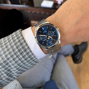  Shop Authentic Fossil Neutra Minimalist Moonphase Blue Dial Silver Steel Strap Watch for Men - FS5907 - Luxxuri