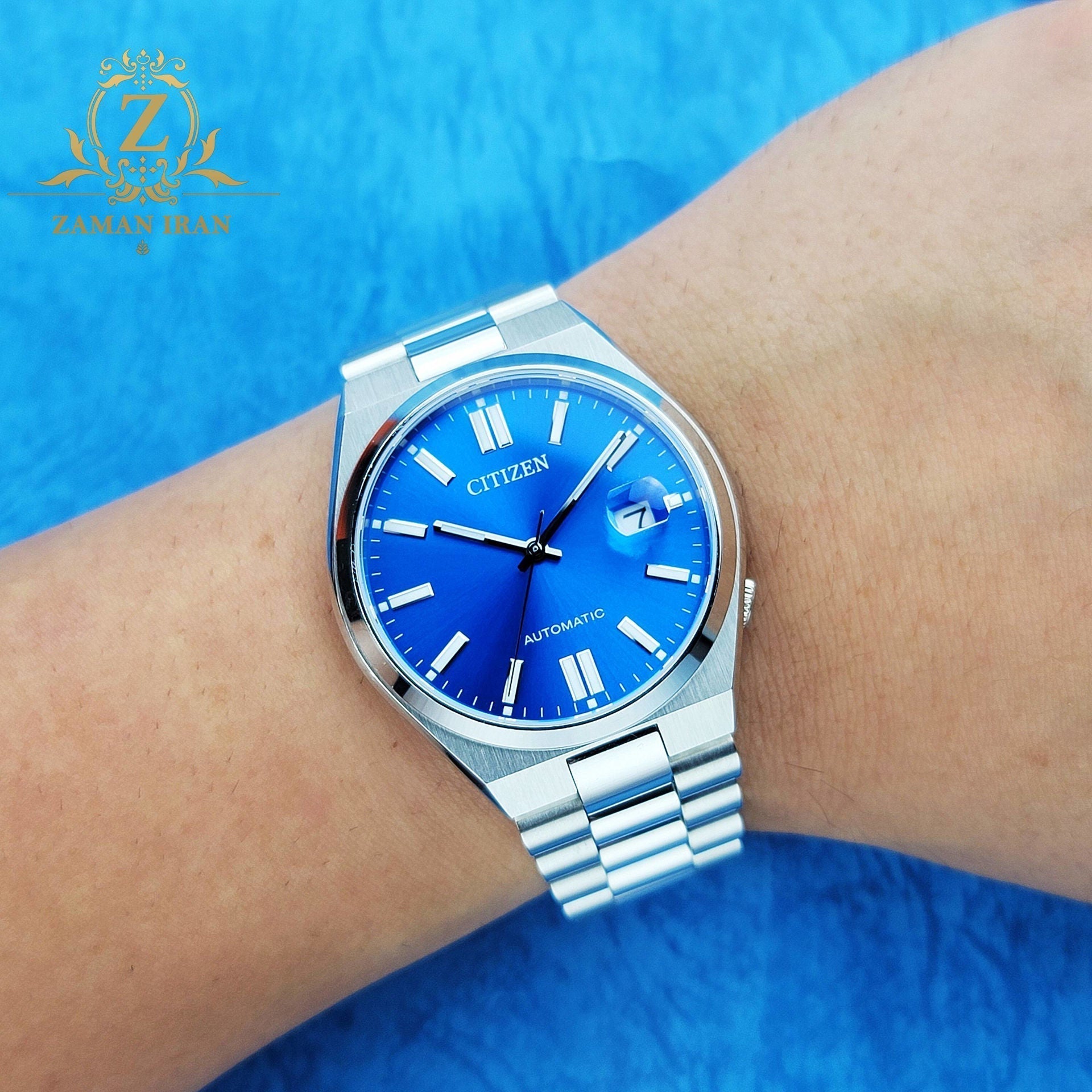  Shop Authentic Citizen x Pantone Automatic Blue Dial Silver Steel Strap Watch For Men - NJ0158-89L - Luxxuri