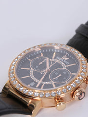 Shop Authentic Swarovski Citra Sphere Chronograph Black Dial Black Leather Strap Watch for Women - 5055209 - Luxxuri