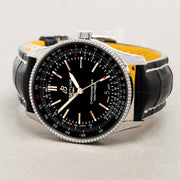  Shop Authentic Breitling Automatic 41mm Black Dial Black Leather Strap Watch for Men - A17326241B1P1 - Luxxuri