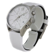  Shop Authentic Calvin Klein Masculine Chronograph White Dial White Leather Strap Watch for Men - K2H27101 - Luxxuri