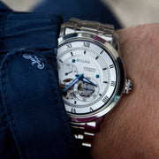  Shop Authentic Bulova BVA Series Dual Aperture Silver Dial Silver Steel Strap Watch for Men - 96A118 - Luxxuri