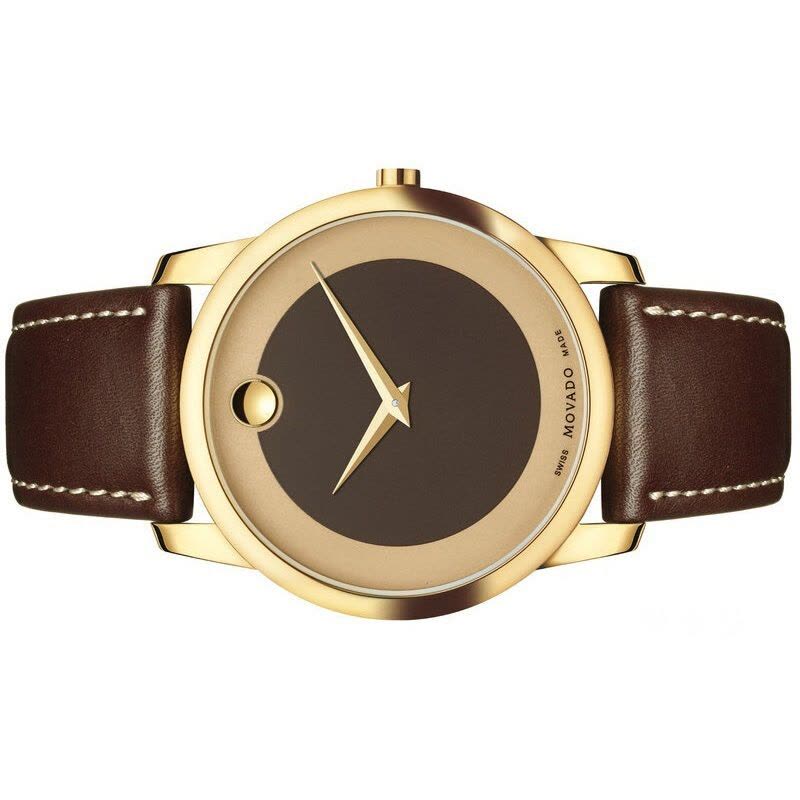  Shop Authentic Movado Museum Classic Brown Dial Brown Leather Strap Watch For Men - 0606880 - Luxxuri